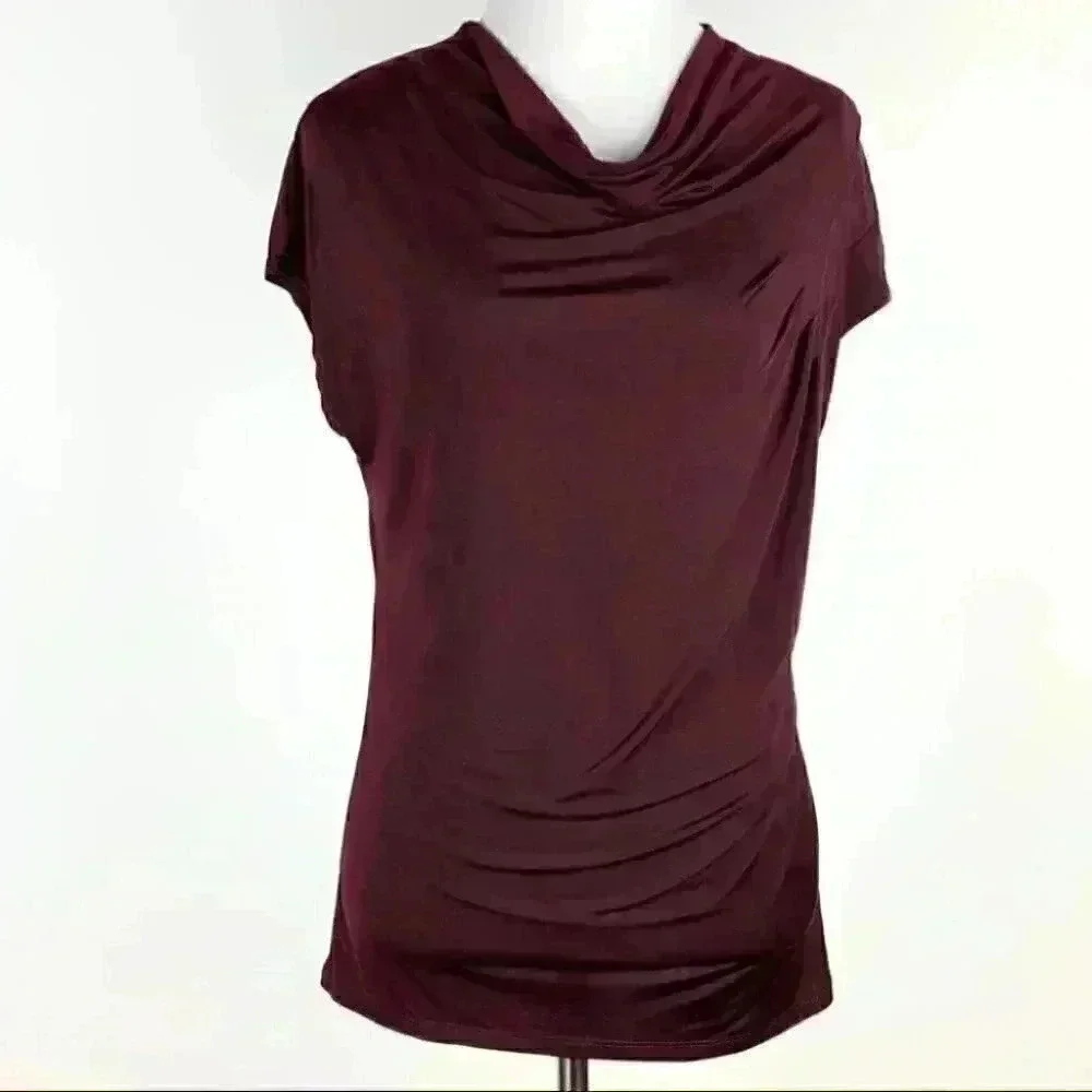 Worthington stretch top size S purple cowl neck